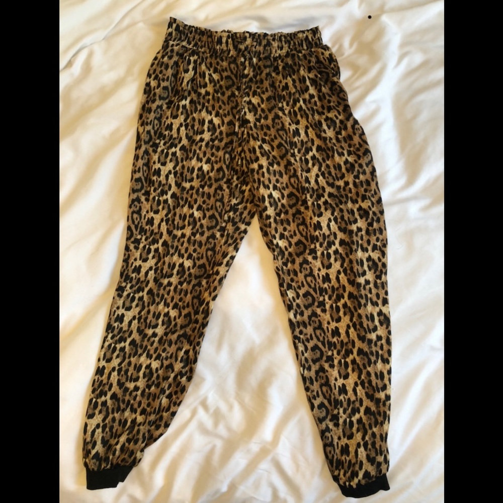 Zara leopard print silky joggers